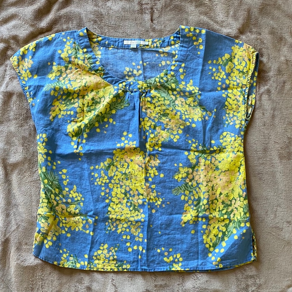 Boden Floral Linen Top